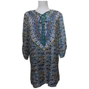 Roberta Roller Rabbit Floral Silk Tunic Size XS